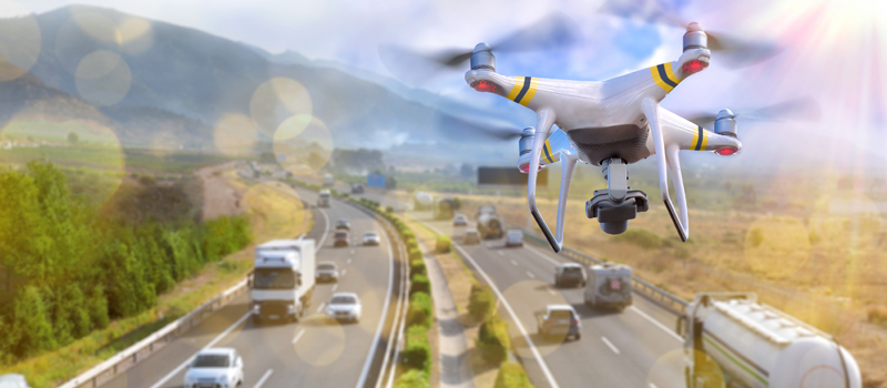 Flying over moving vehicles