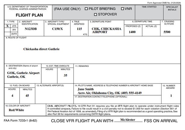 Filing a Flight Plan